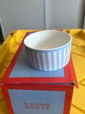Round House Blue Stripe Ceramic Bowl